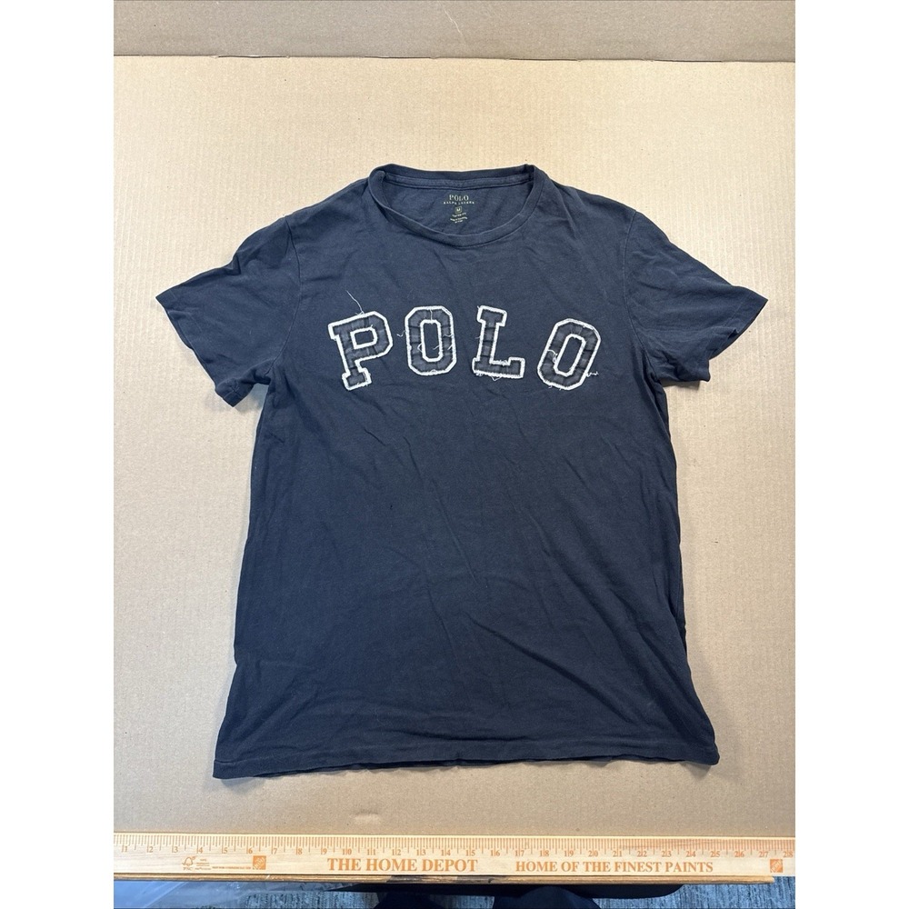 Ralph Lauren Mens Polo Logo Tee Medium, Black, Stitched Letters